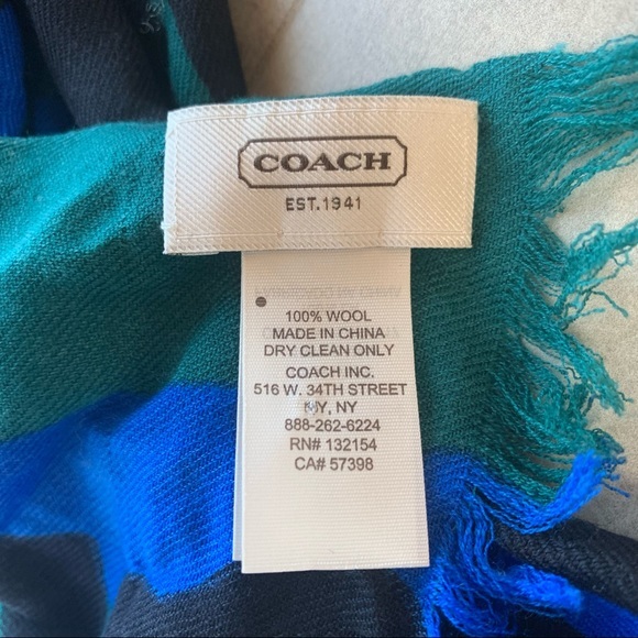 Coach 100% Wool Scarf - Picture 2 of 4